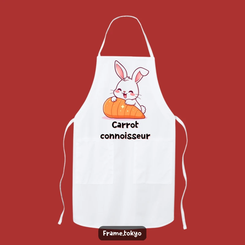 Funny Smiling Rabbit Carrot Apron: Whimsical Kitchen Design
