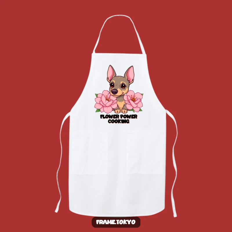 Funny Pinscher Flower Apron: Cook with Canine Curiosity