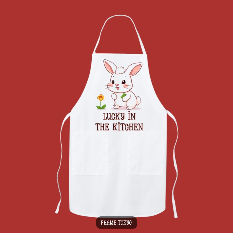Funny Rabbit Clover Chaser Apron - Hilarious Kitchen Wear for Lucky Cooks