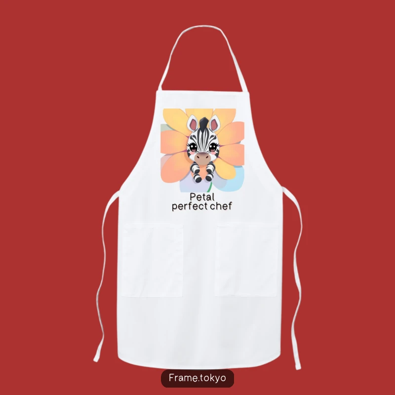 Funny Zebra Flower Peeking Apron - Kitchen Fun & Hilarious Cookwear