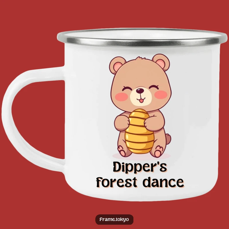 Funny Bear Honey Dipper Camping Mug: Playful Adventure Cup, Hilarious Outdoor Gift