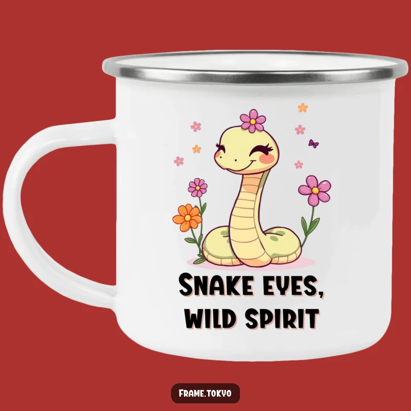 Funny Snake Winking Flower Juggler Camping Mug - Durable and Hilarious Outdoor Companion