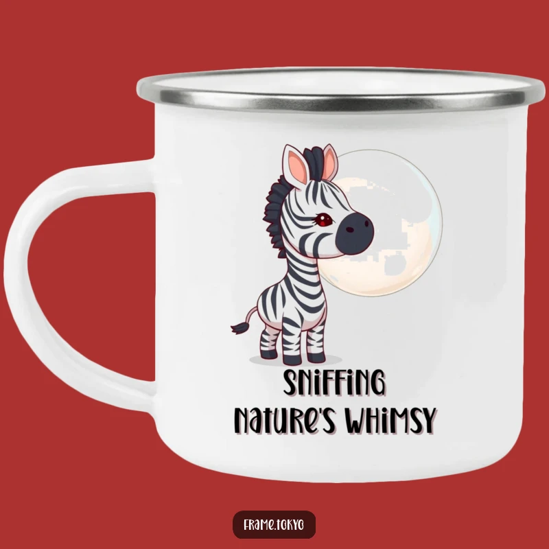 Funny Zebra Bubble Camping Mug: Sip Your Adventure with This Hilarious Enamel Cup