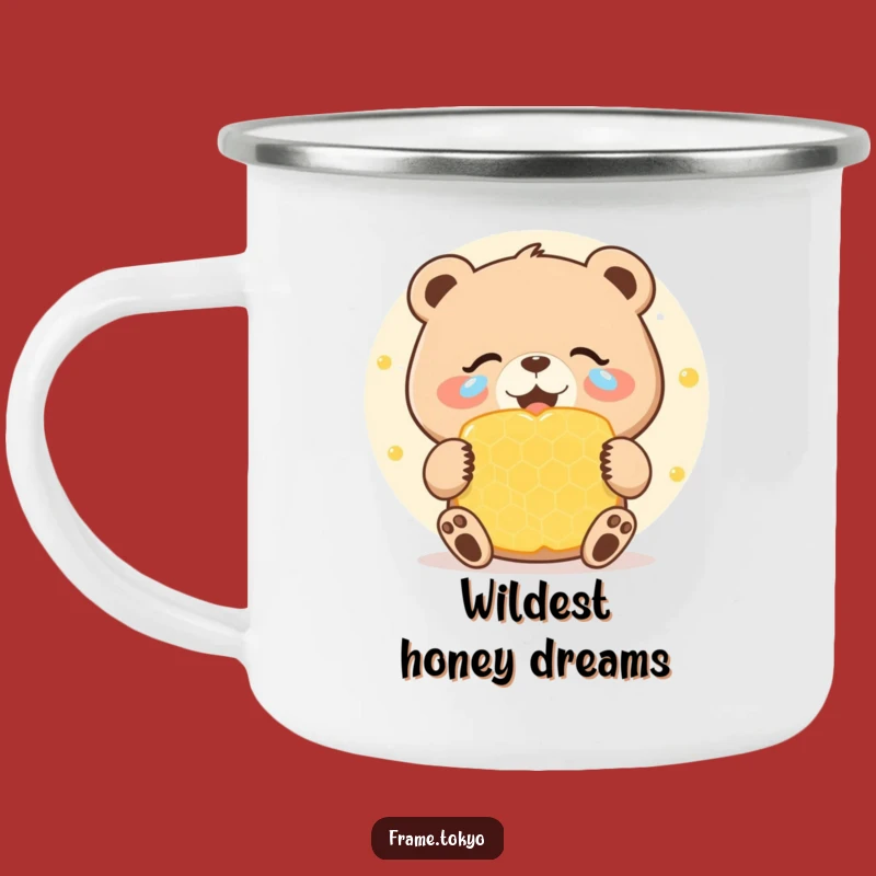 Funny Bear Honeycomb Camping Mug: Joyful Celebration Cup, Hilarious Outdoor Treat Gift