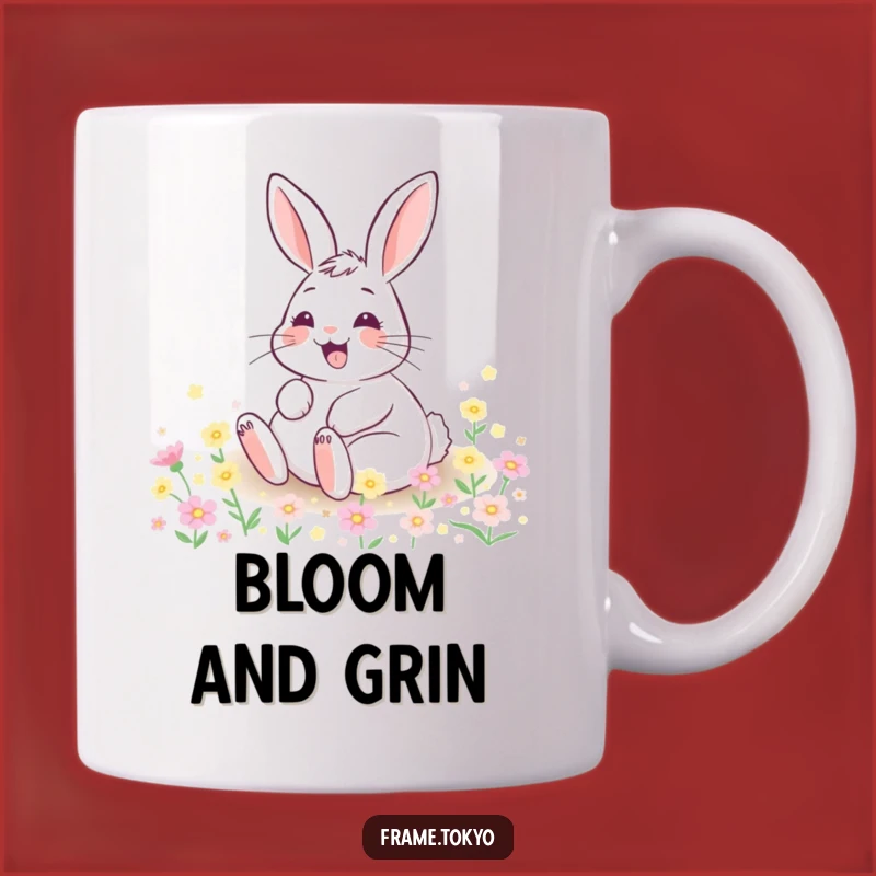 Funny Rolling Rabbit Mug: Hilarious Gift for Flower Lovers & Happy Souls