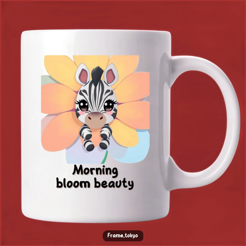 Funny Zebra Flower Peeking Mug - Sparkling Eyes & Hilarious Animal Gift
