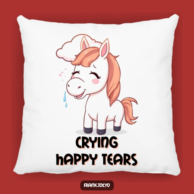 Funny Joyful Horse Smiling Cloud Pillow - Cozy Equine Comfort Gift