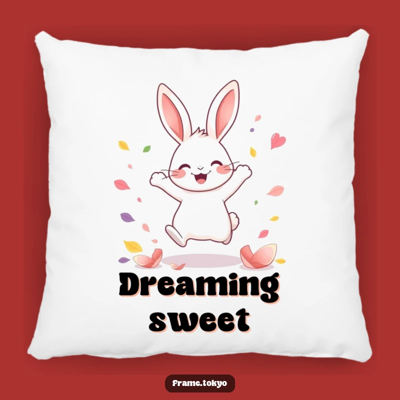 Funny Kawaii Rabbit Pillow: Joyful Leap Comfort, Petal Shower Accent