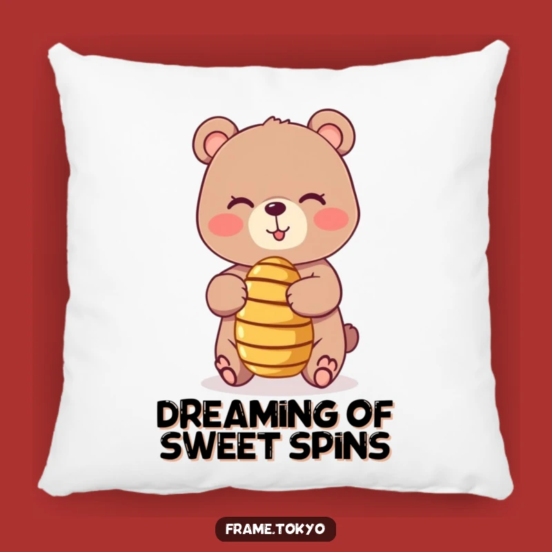 Funny Bear Honey Dipper Pillow: Playful Comfort Cushion, Sweet Humorous Gift