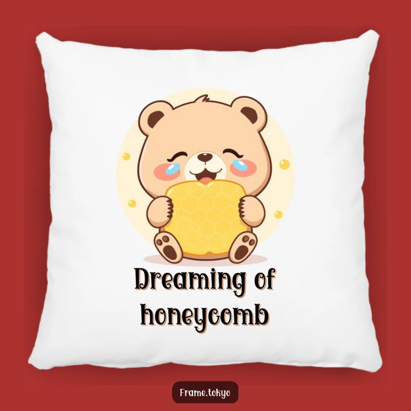 Funny Bear Honeycomb Pillow: Joyful Celebration Cushion, Sweet Humorous Gift