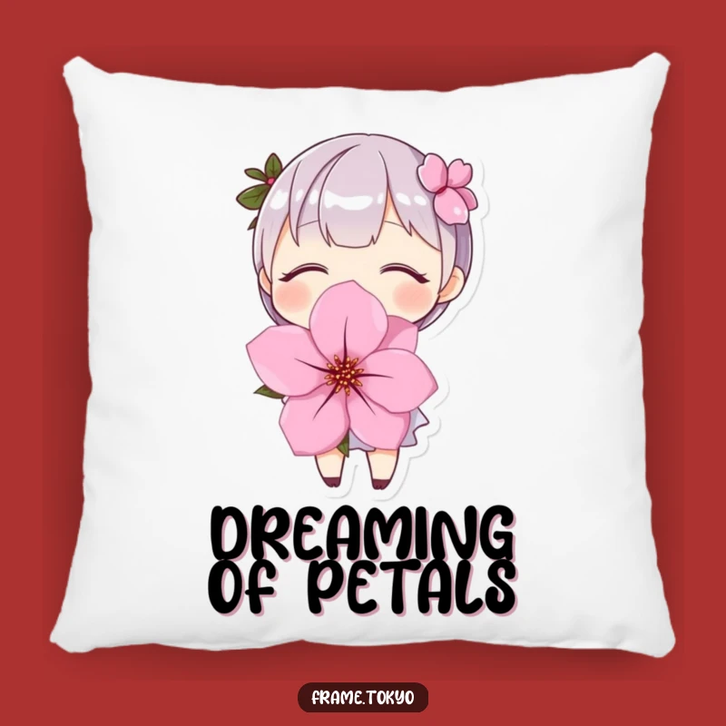 Funny Cherry Blossom Pillow: Soft Character Hug Design, Cozy & Humorous Home Accent