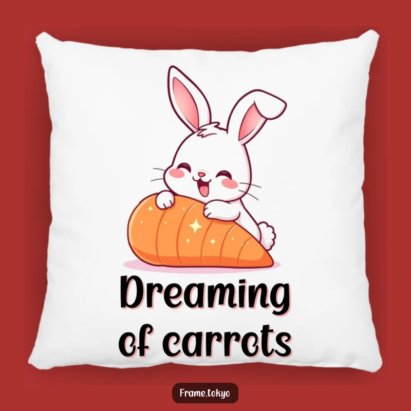 Funny Smiling Rabbit Carrot Pillow: Cozy & Whimsical Accent