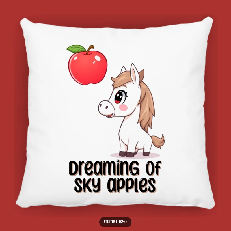 Funny Surprised Horse Giant Apple Pillow - Cozy Equine Comfort Gift