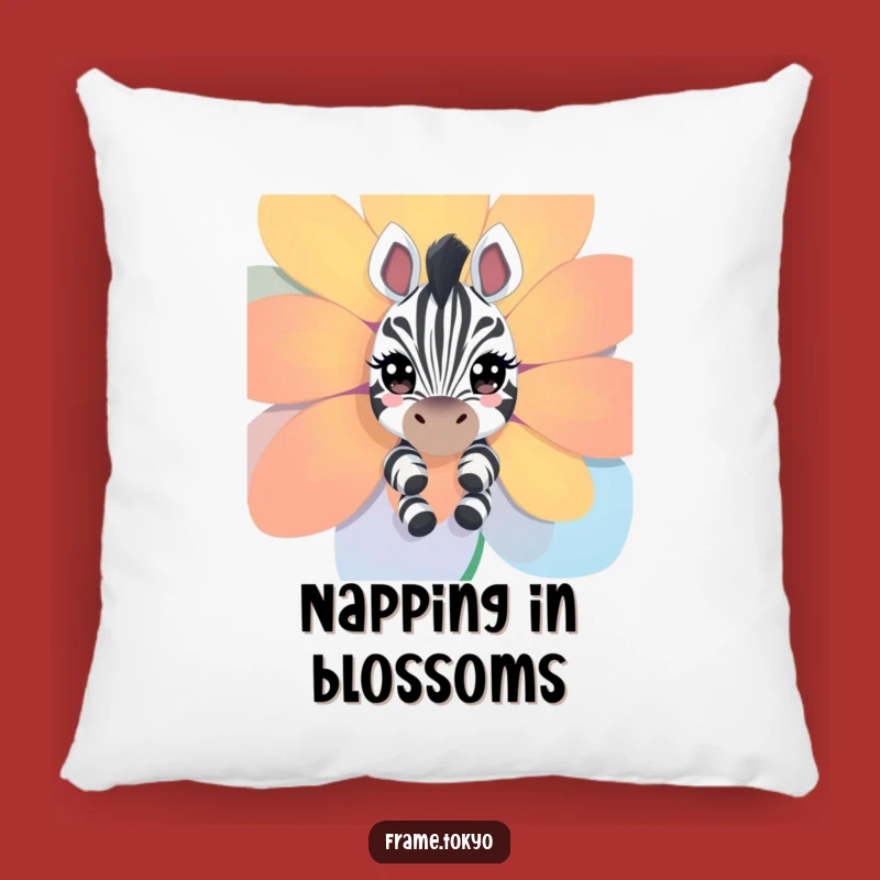 Funny Zebra Flower Peeking Pillow - Comfy & Hilarious Animal Home Decor