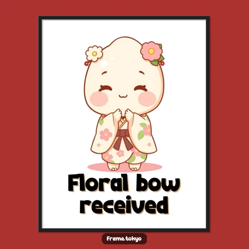Funny Mochi Kimono Digital Art: Happy Bowing Print!