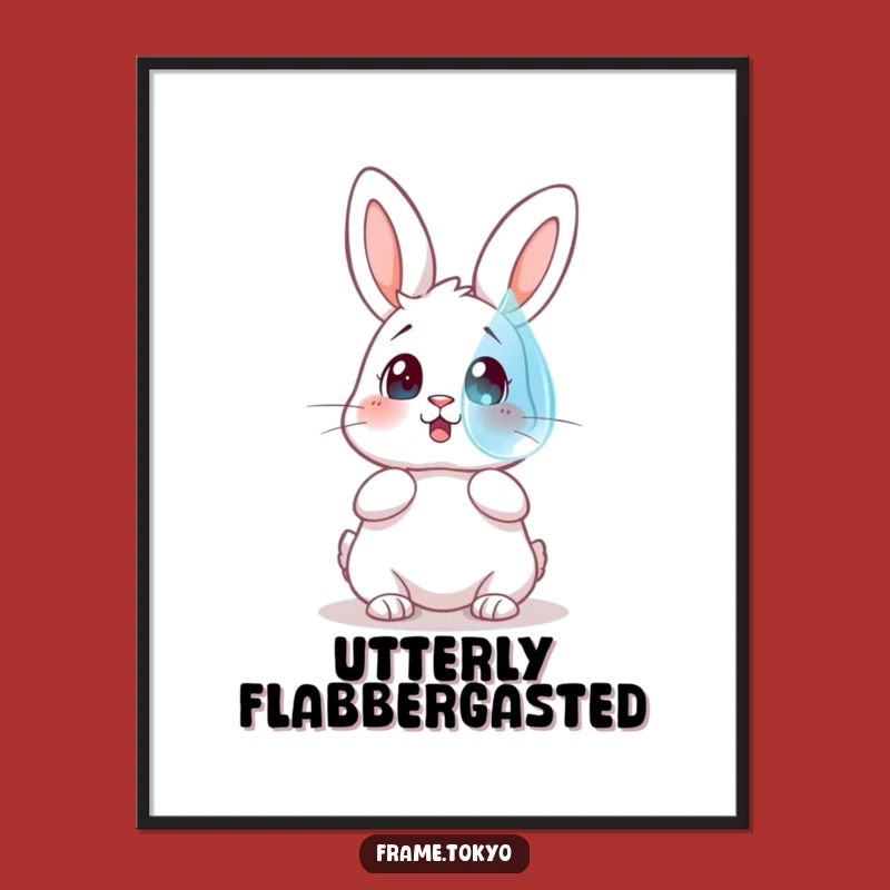 Funny Rabbit Dewdrop Surprise Digital Print: Instant Astonishing Art