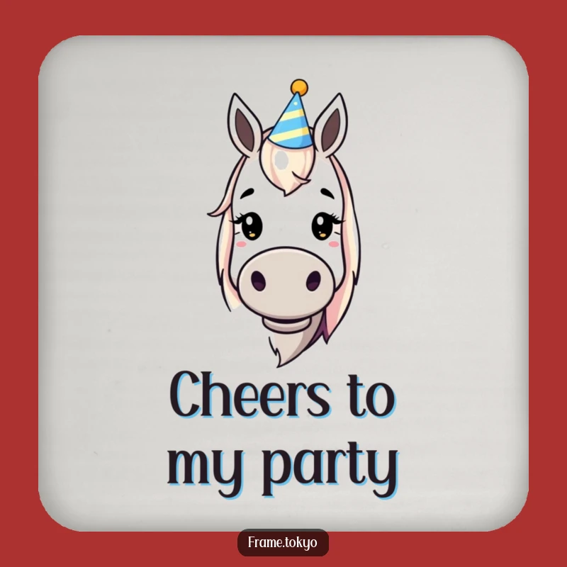 Funny Dopey Horse Party Hat Coasters: Protect Surfaces with Smiles!