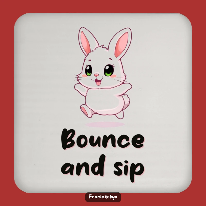 Funny Fluffy Rabbit Coaster: Sip with Joyful Hop