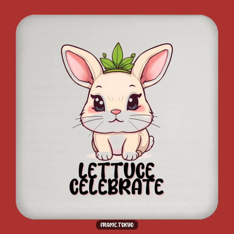 Funny Kawaii Rabbit Coaster Set: Mischievous King Protection, Quirky Drink Decor