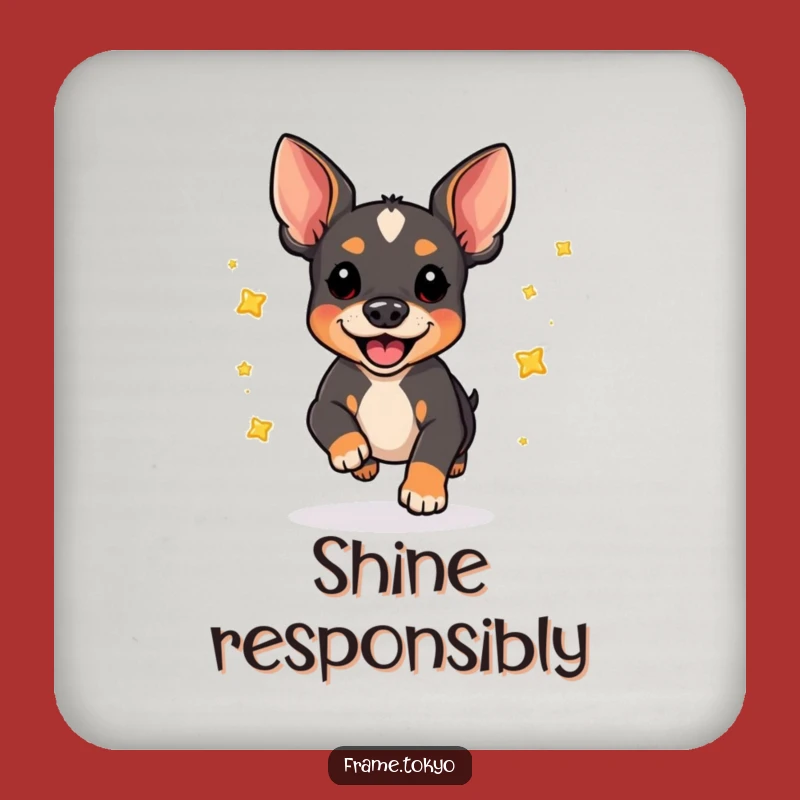 Funny Pinscher Pounce Coaster: Joyful Star-Scattering Protection, Unique Funny Gift