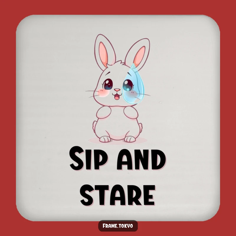 Funny Rabbit Dewdrop Coaster: Protect Surfaces with Hilarious Wonder