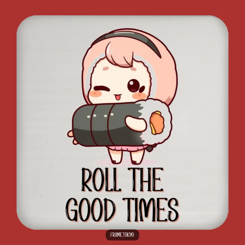 Funny Winking Sushi Roll Coaster - Protect Surfaces with Playful Charm