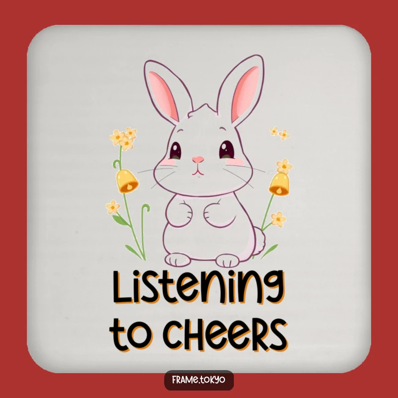 Funny Rabbit Flower Chime Coaster - Whimsical Protection for Your Surfaces