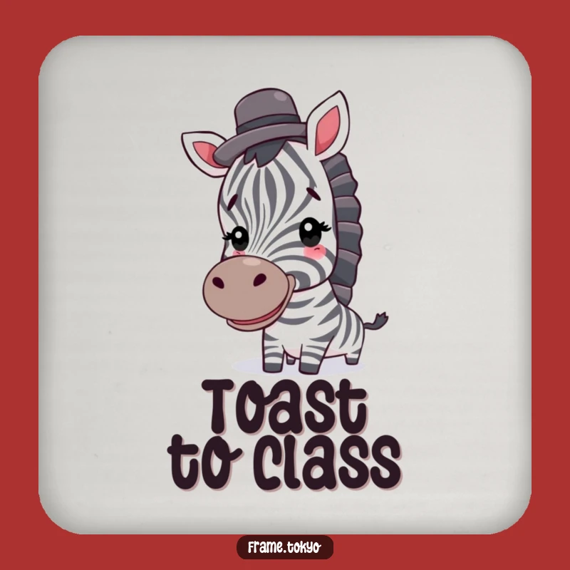 Funny Zebra Top Hat Coaster - Protect Surfaces with Dapper Humor