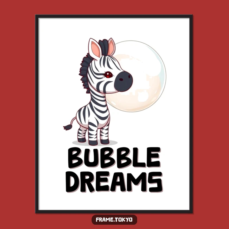 Funny Zebra Bubble Poster: Decorate Your Space with This Amusing and Curious Wall Art