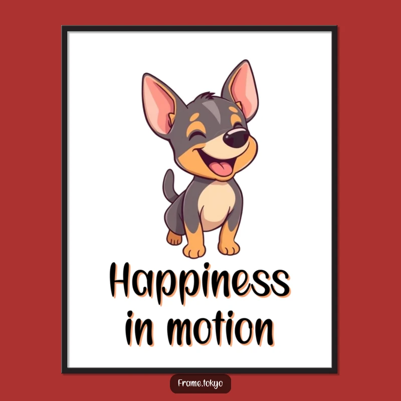Funny Pinscher Happy Bark Poster: Bring Joyful Energy to Your Walls