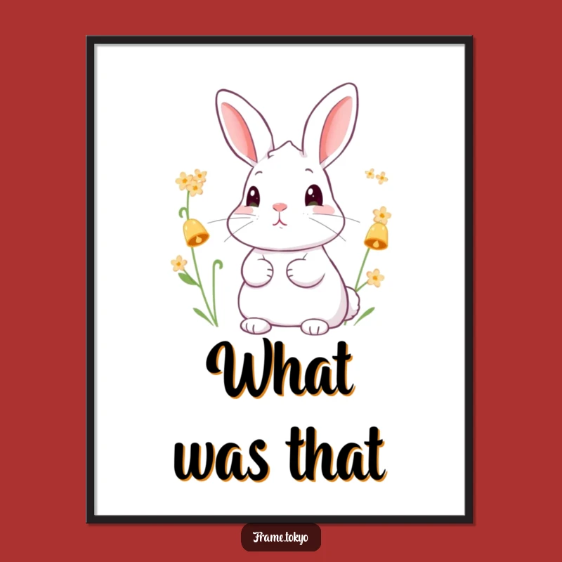 Funny Rabbit Flower Chime Poster - Charming Whimsical Wall Art for a Cheerful Home