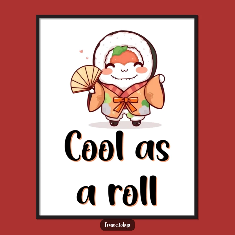 Funny Sushi Roll Kimono Poster: Adorable Foodie Celebration Art!