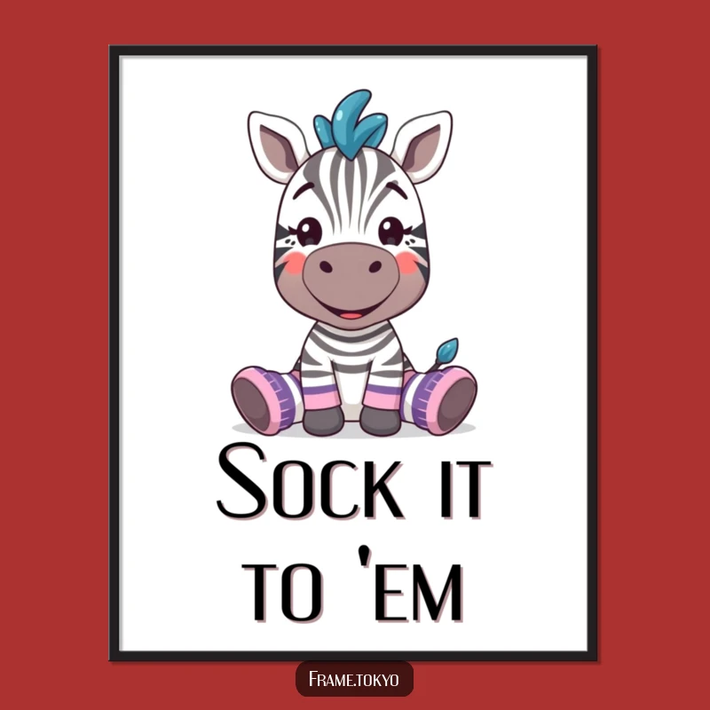 Funny Zebra Sock Style Poster: Hilarious Wall Art for Mismatched Enthusiasts