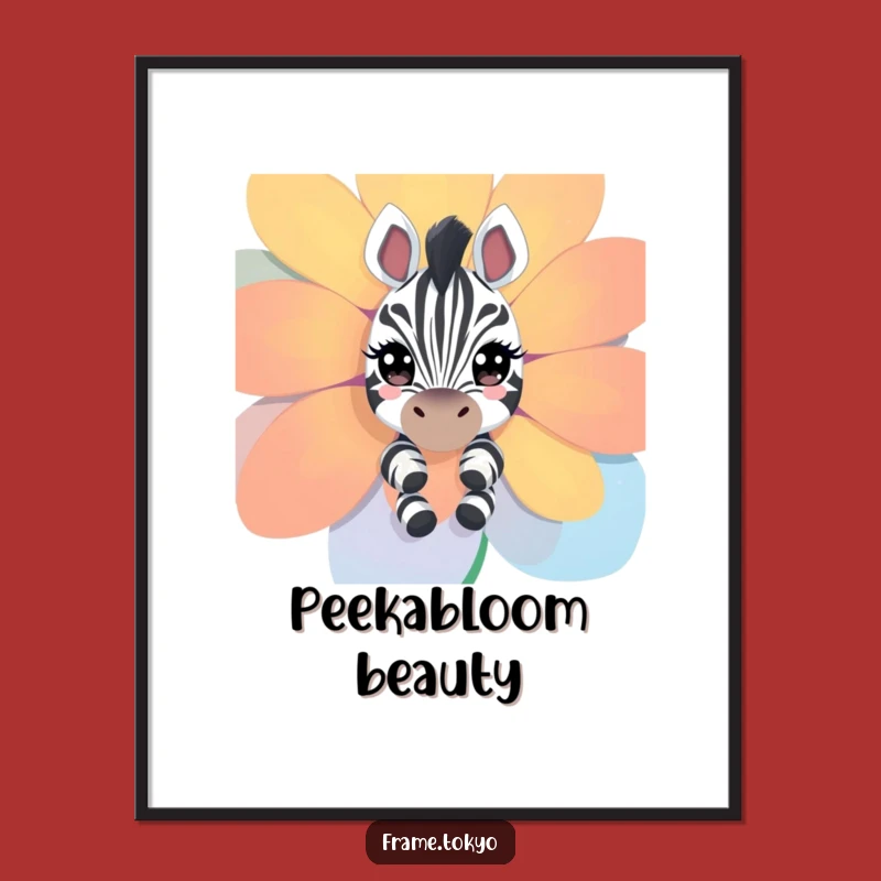 Funny Zebra Flower Peeking Poster - Sparkling & Hilarious Wall Art