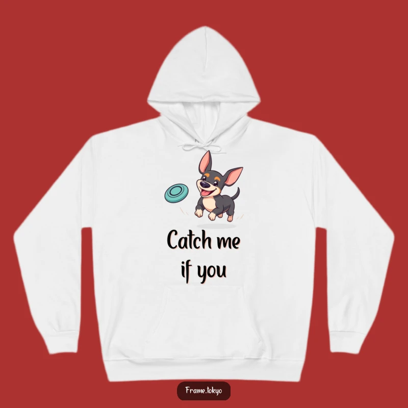 Funny Pinscher Frisbee Hoodie: Cozy Up with Playful Energy