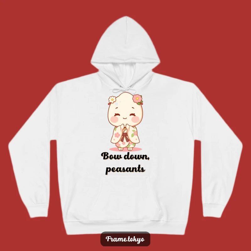 Cozy Funny Mochi Kimono Hoodie: Warm Bows & Sweet Cheer!