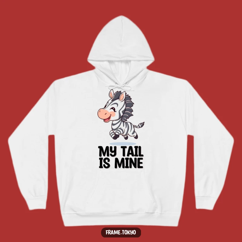 Cozy Funny Zebra Chasing Tail Hoodie - Warm & Hilarious Animal Apparel