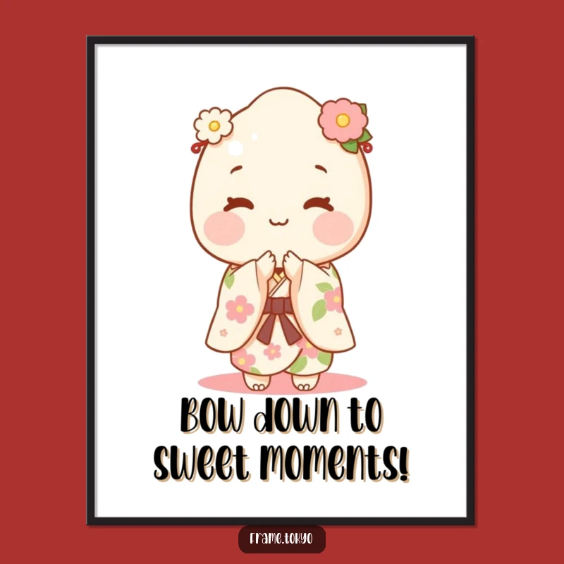 Free Printable Mochi Art: Floral Bow Downloadable Wall Decor
