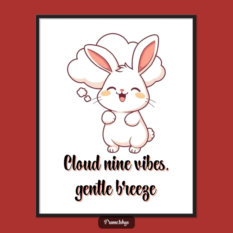 Free Printable Wall Art: Rabbit's Cloud Ride - Funny Downloadable Art!