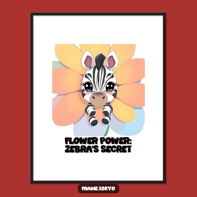 Free Printable Wall Art: Curious Zebra - Floral Funny Downloadable Decor Gift