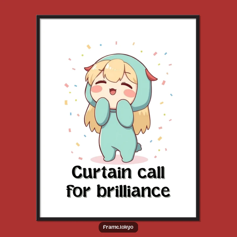 Free Printable Bowing Character Confetti Funny Wall Art - DIY Downloadable Decor