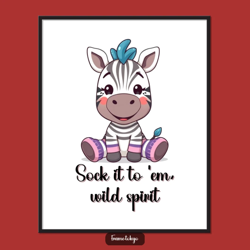 Funny Free Printable Wall Art: Zany Zebra & Socks, Quirky Downloadable Decor!