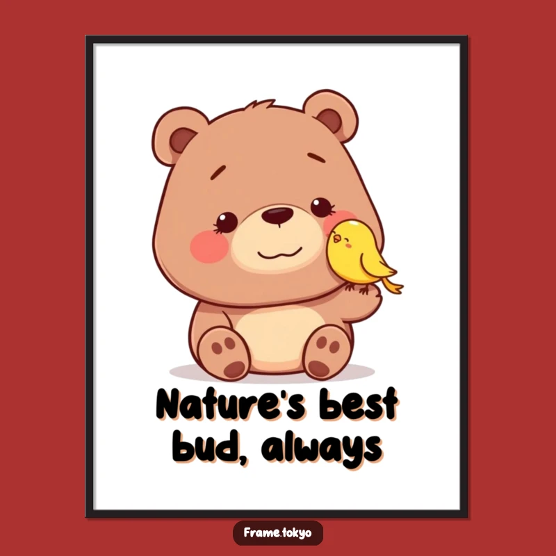 Funny Free Printable Wall Art: Dopey Bear & Birdy Buddy Downloadable Art Gift