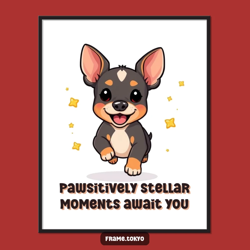 Free Printable Wall Art Funny Pinscher Pounce Stars Downloadable Decor