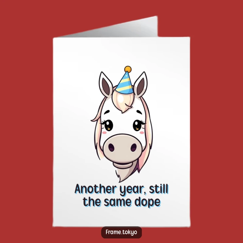 Free Printable Birthday Card: Dopey Horse Grin for a Hilarious Downloadable Gift