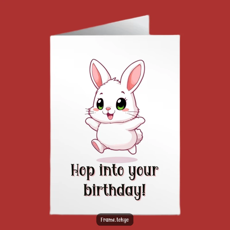 Free Printable Birthday Card: Excited Rabbit, Funny Bunny Greeting Downloadable Gift