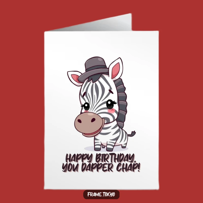Free Printable Birthday Card: Dapper Zebra - Funny Downloadable Gift