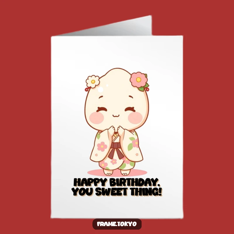 Celebrate with this free printable mochi birthday card! Print at home for a delightful and charming greeting.