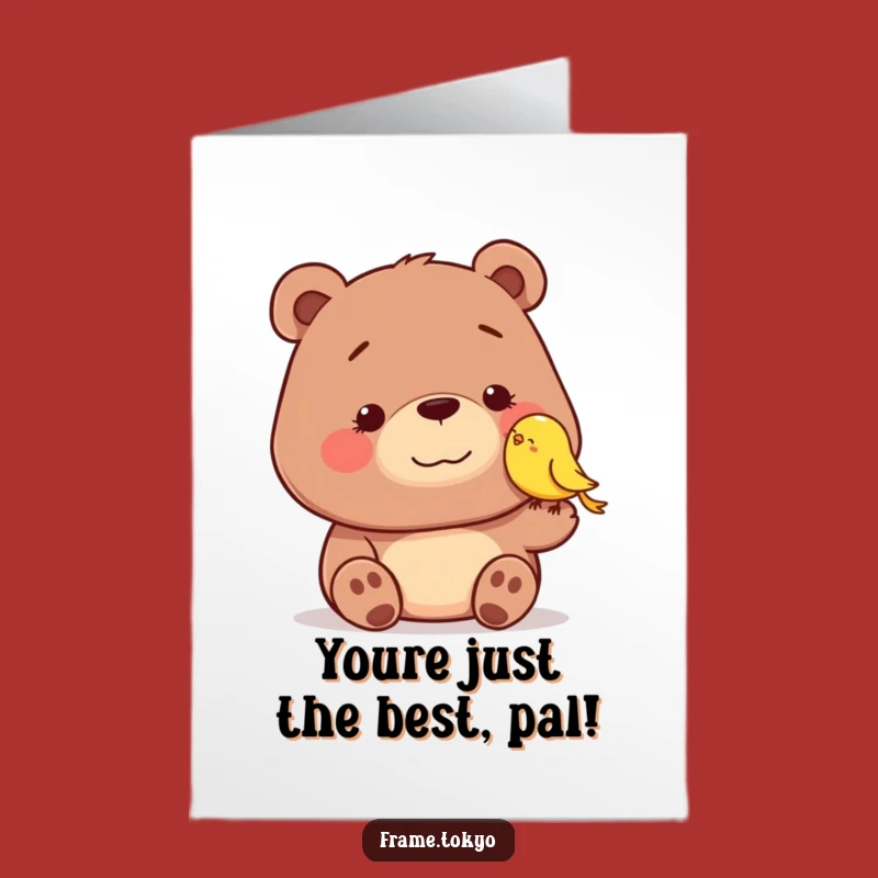 Free Printable Congrats Card: Dopey Bear & Birdy Buddy Funny Downloadable Gift