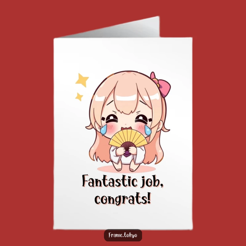 Free Printable Congrats Card: Happy Tears Fan Character - Downloadable Gift